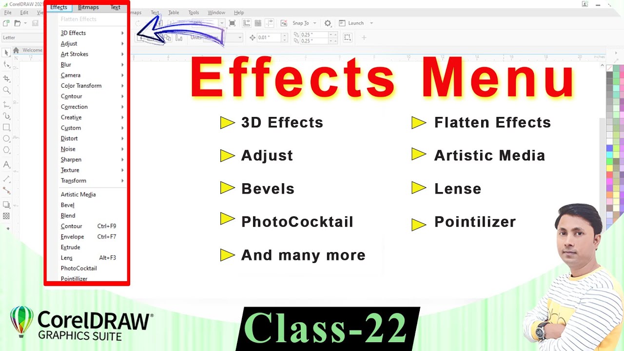 #22 Effects Menu in CorelDraw | CorelDraw with Achievers