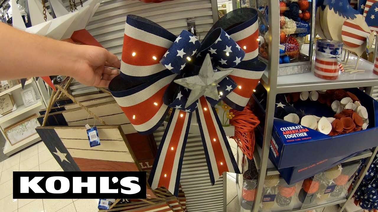 Kohls Americana Home Decor Shop With Me Memorial Day Fourth of July Texas Decor Walk Through