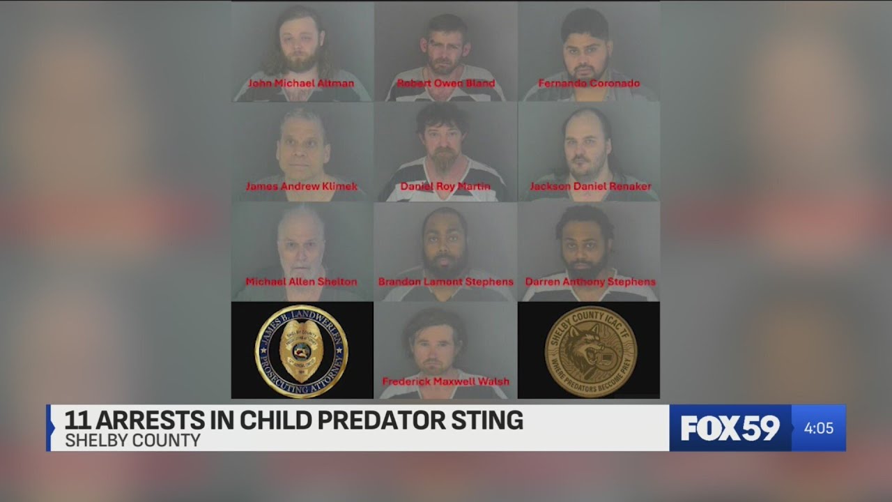 В результате операции по борьбе с педофилами в округе Шелби арестовано около десятка человек.
