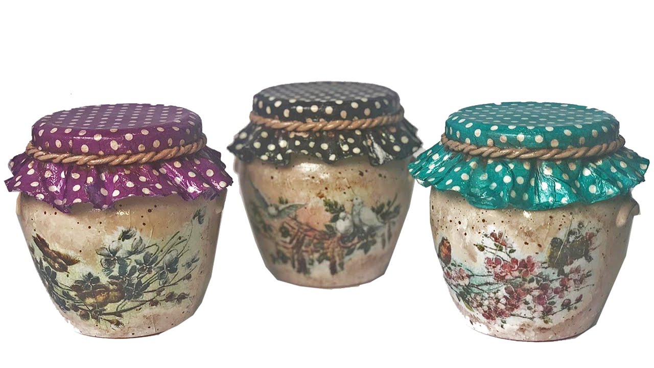 DIY JARS DECOUPAGE DECOR / JARS DECORATION / BEAUTIFUL JARS