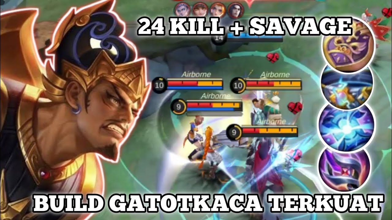 24 kills + savage gatotkaca super hard‼️gatotkaca best build 2024
