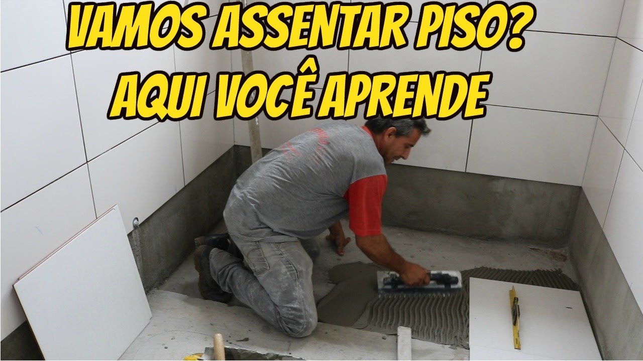 Como assentar o piso do banheiro. Parte 15