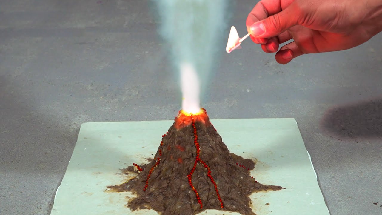 Match Chain Reaction VOLCANO ERUPTION | Amazing Fire Domino / MrTinkerer