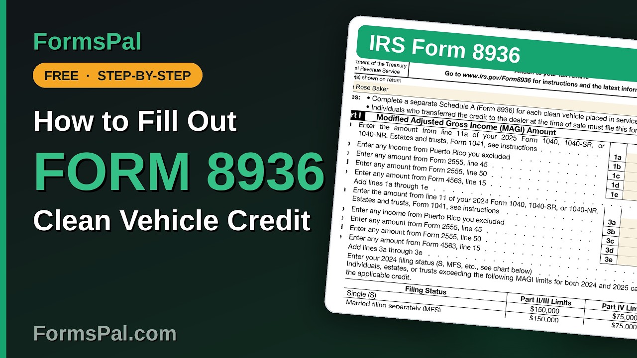 How to Fill Out IRS Form 8936, Clean Vehicle Credit (Step by Step)