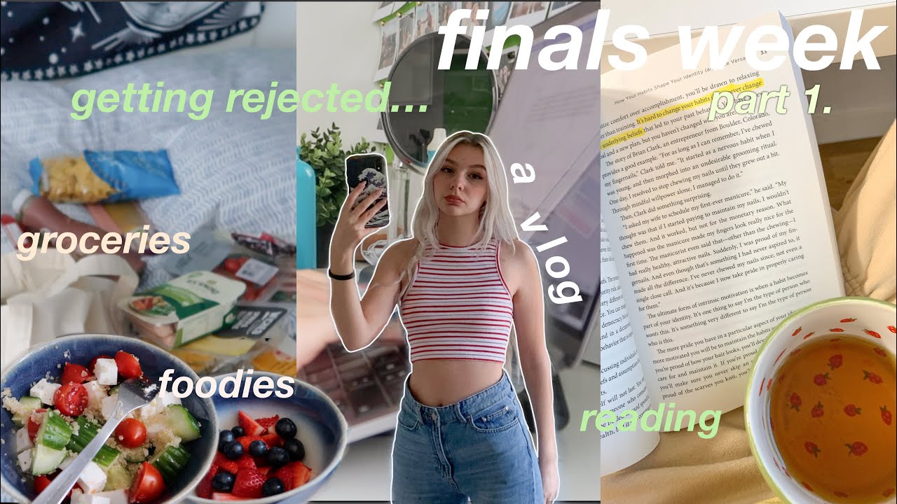FINALS WEEK VLOG (part 1) // studying, writing essays, getting rejected from masters & yummy food