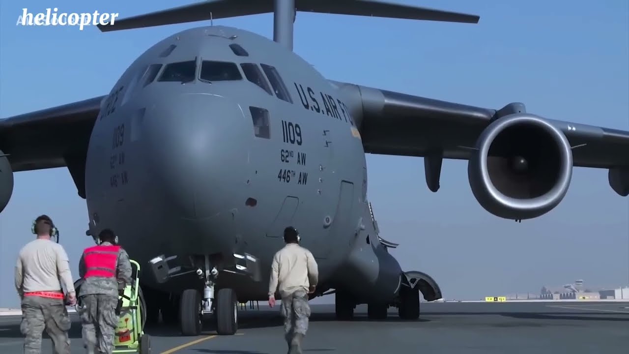 US Military Transporting Attack Helicopters via Giant Cargo Planes #USMilitary #HelicopterTransport