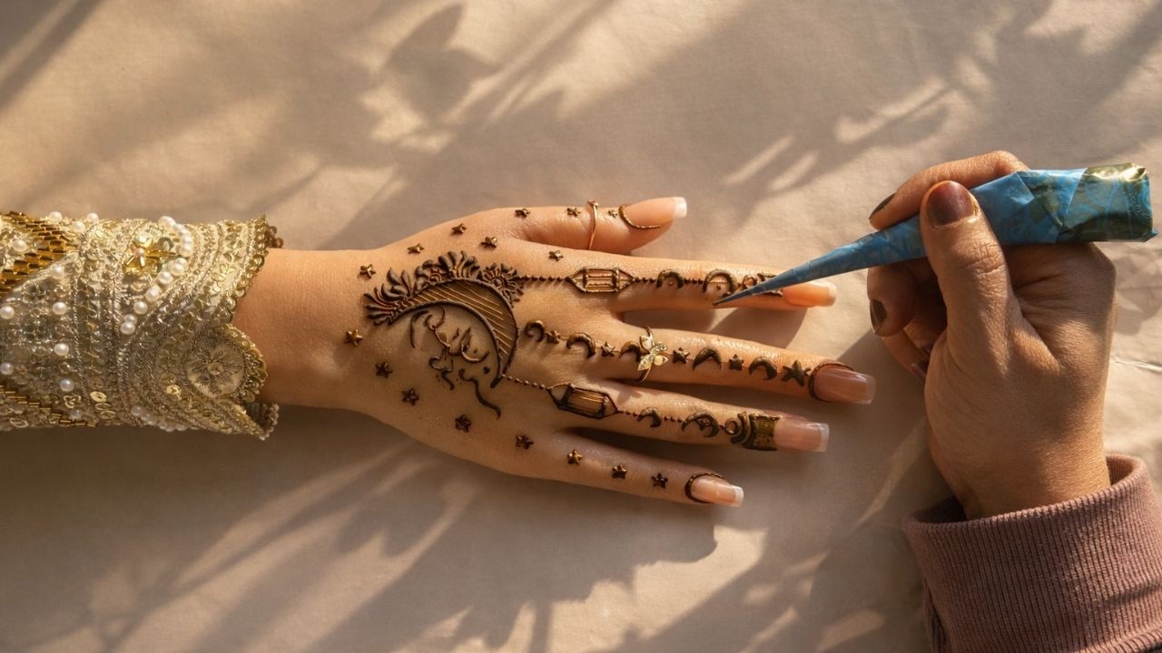 Stylish Quick Eid Henna Design For Back Hand | Easy and Simple Eid Mehndi Design Tutorial #mehndi