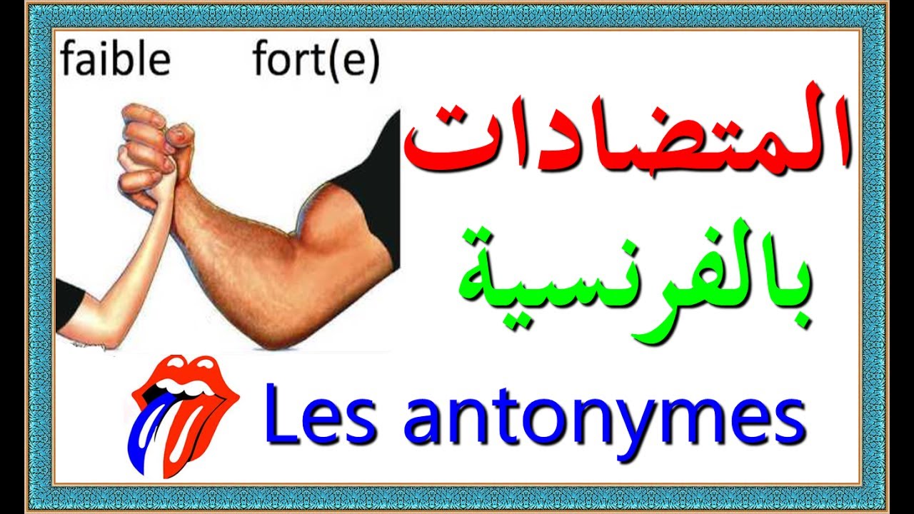 تعلم اللغة الفرنسية : المتضادات بالفرنسية Les antonymes