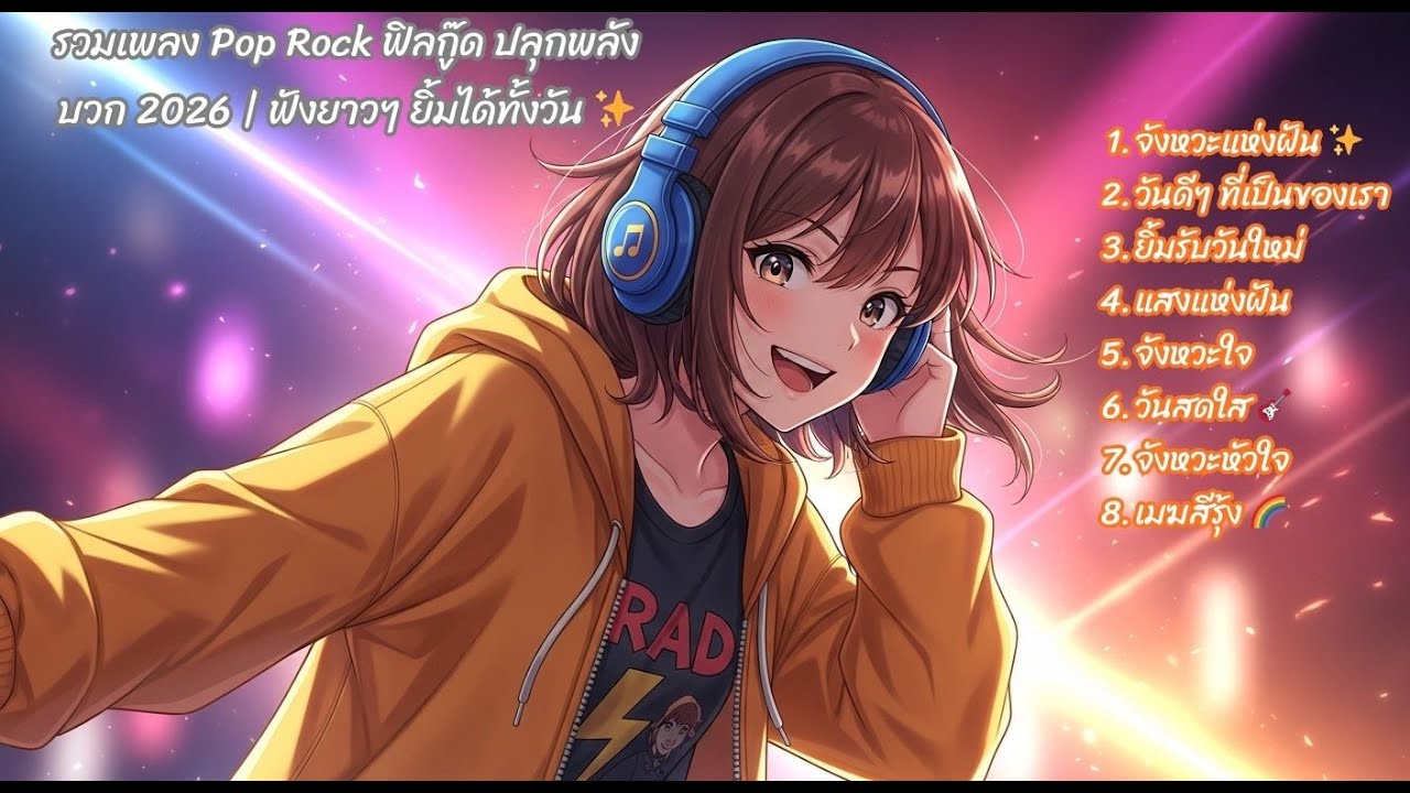 รวมเพลง Pop Rock ฟิลกู๊ด ปลุกพลังบวก 2026 | ฟังยาวๆ ยิ้มได้ทั้งวัน ✨