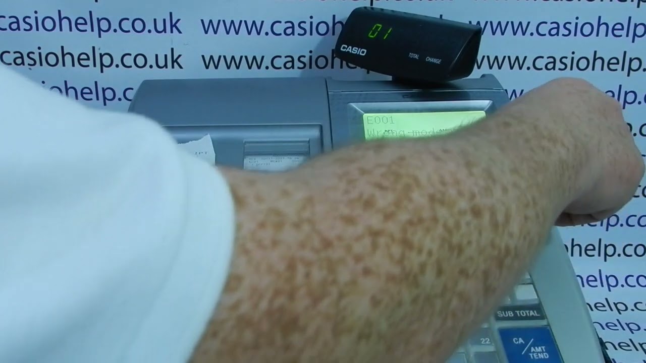 E001 Wrong Mode Error Message Casio TE-2200 / TE2200 / TE-2400 / TE2400 Cash Registers UK / USA