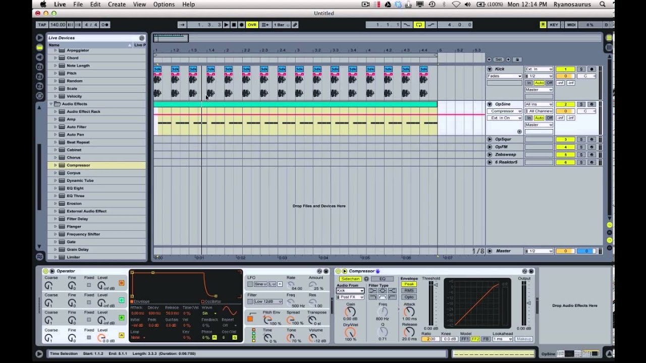 Ryanosaurus Tutorial: Mix 1 - Kick To Bass SC Compression