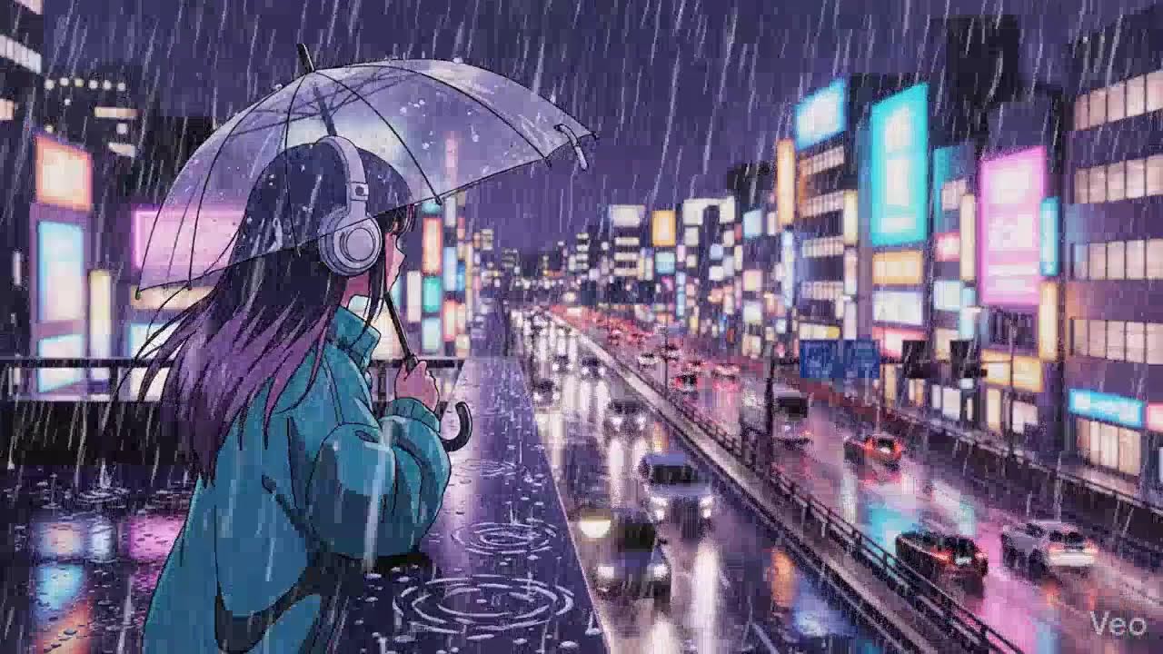 Japanese Neon Rain 🌧️ Night Lofi for Focus & Relax