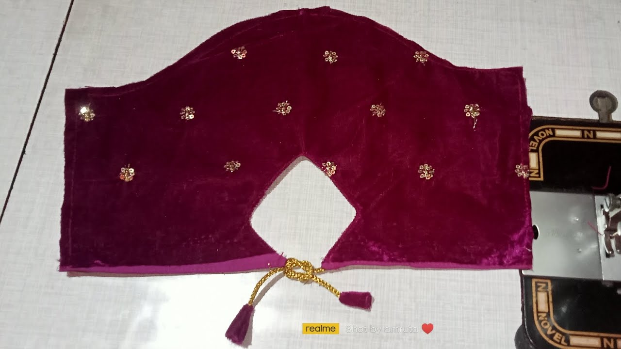 velvet blouse sleeve design cutting and stitching 🤗