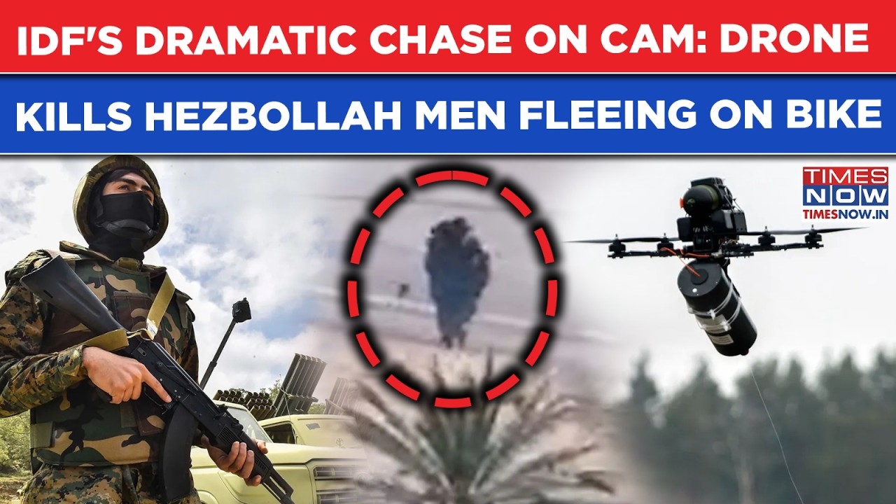 IDF Drone Chases Hezbollah Gunmen Fleeing On Motorcycle, Kills Them| On Cam: First-Person View Clip