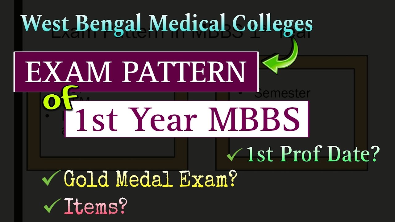 Exams of MBBS 1st Year ⚡ West Bengal Medical Colleges Exam Pattern