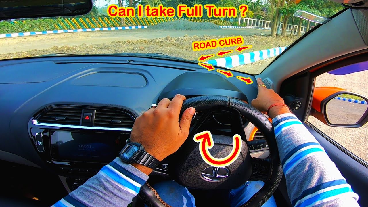 Car Left Side Judgement While Taking U Turn|Road Curb Judgement