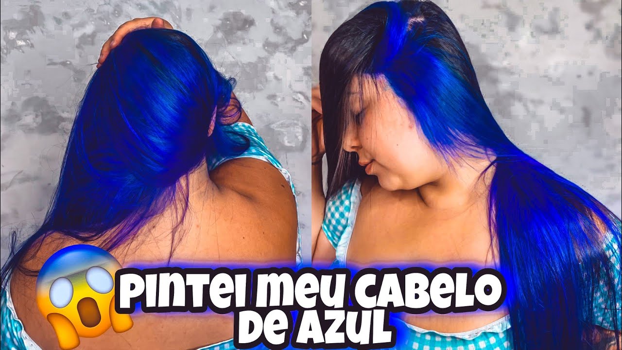PINTANDO MEU CABELO DE AZUL EM CASA 🤩💙