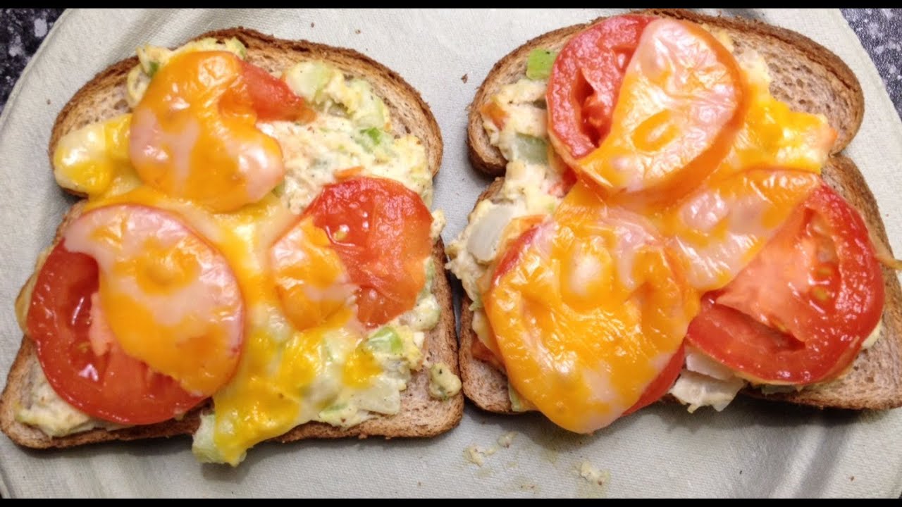 Weight Watchers Friendly Recipe - Open Faced Chicken Salad Sandwich Melt!