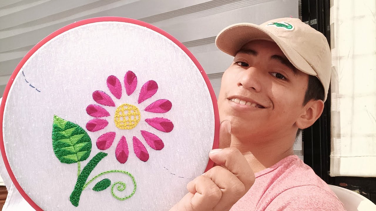cómo bordar una flor facil / puntadas de bordados faciles 💐