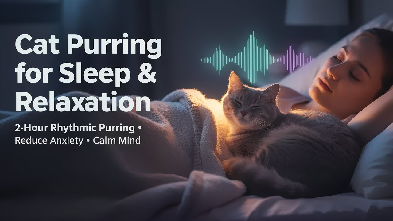 2-Hour Cat Purring Sound for Relaxation & Sleep • Rhythmic Purring to Reduce Anxiety & Calm the Mind