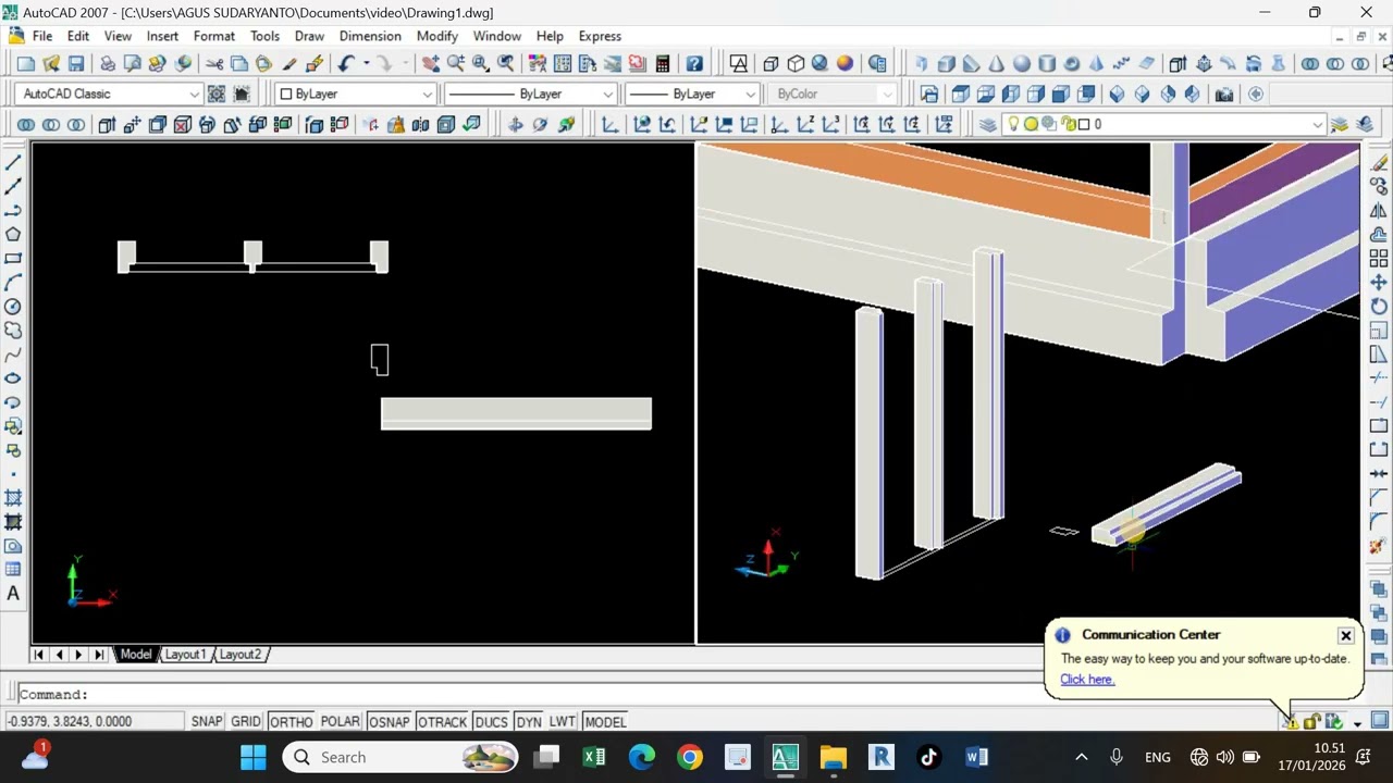Menggambar Jendela 3D untuk Substract