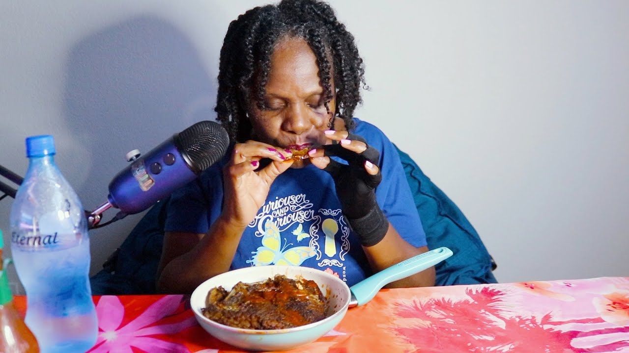 BLACKEN STIR FRY FISH ASMR EATING SOUNDS