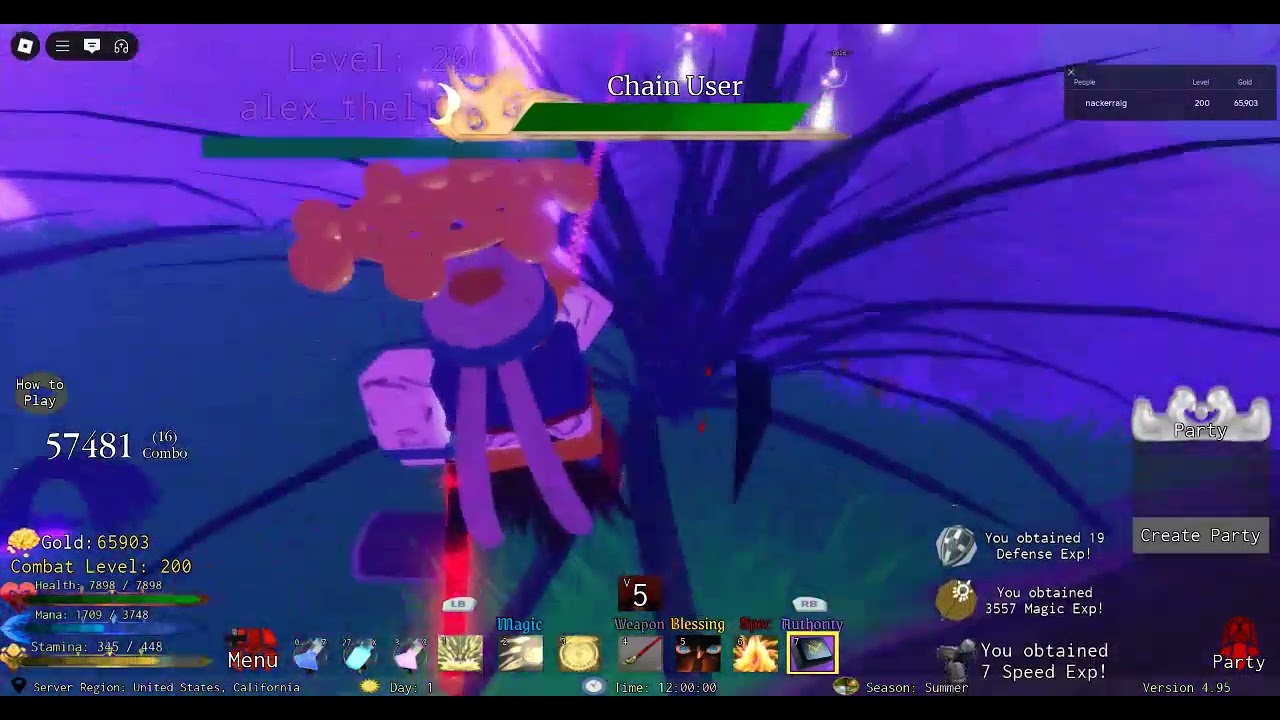 (Roblox)(Legends Re:Written) Soloing an S Rank level 200 gate with enuma elish v2