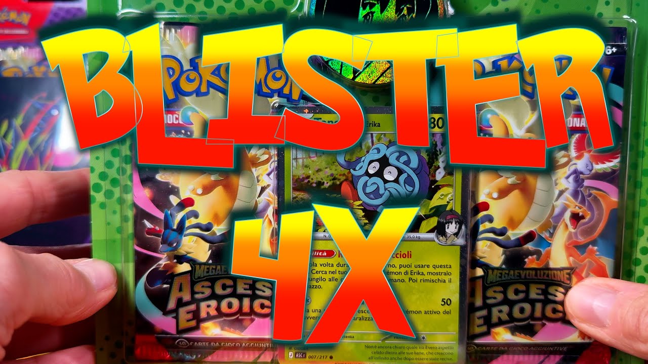 Apro 4 blister di carte Pokémon ascesa eroica 🙄🤣