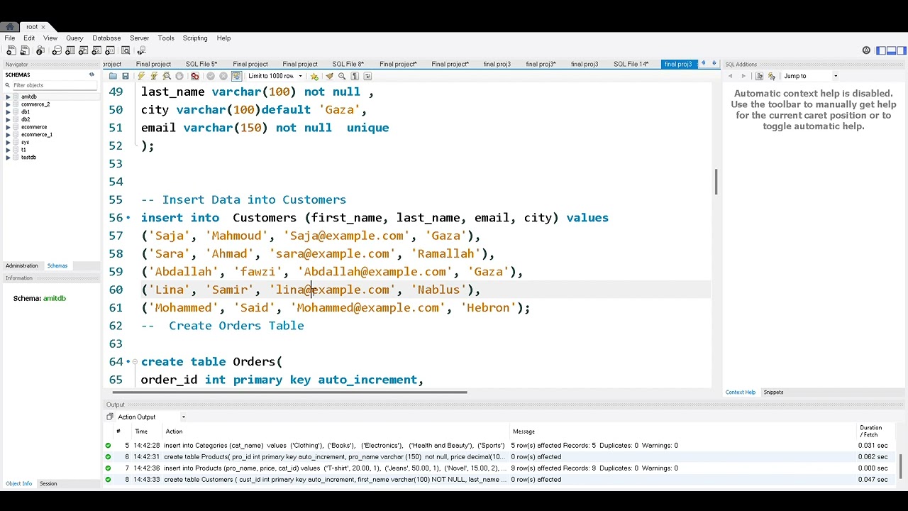 Explanation of the final project for the Database Systems course, Part One