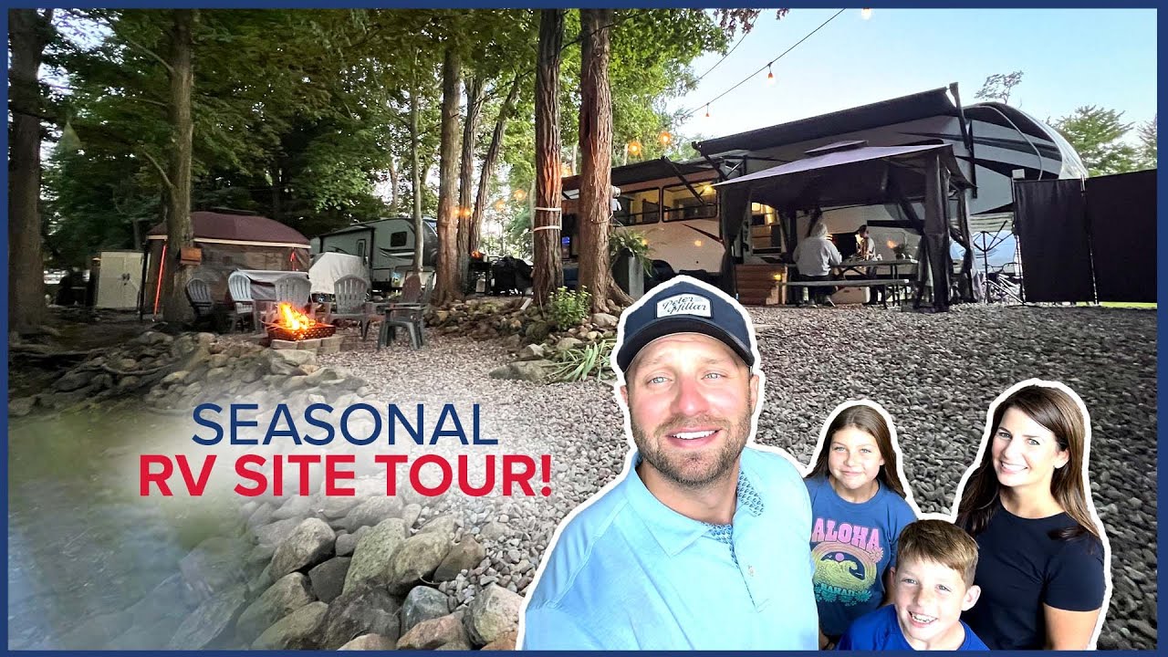 Seasonal RV Site Tour! Grand Design Solitude Set on a Peaceful Creek Bank!