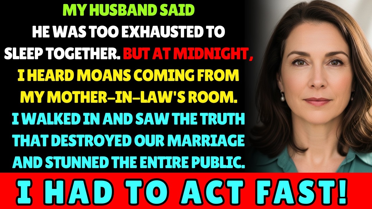 On our first wedding night, my husband said, “I’m tired.” At midnight, I heard sounds from..