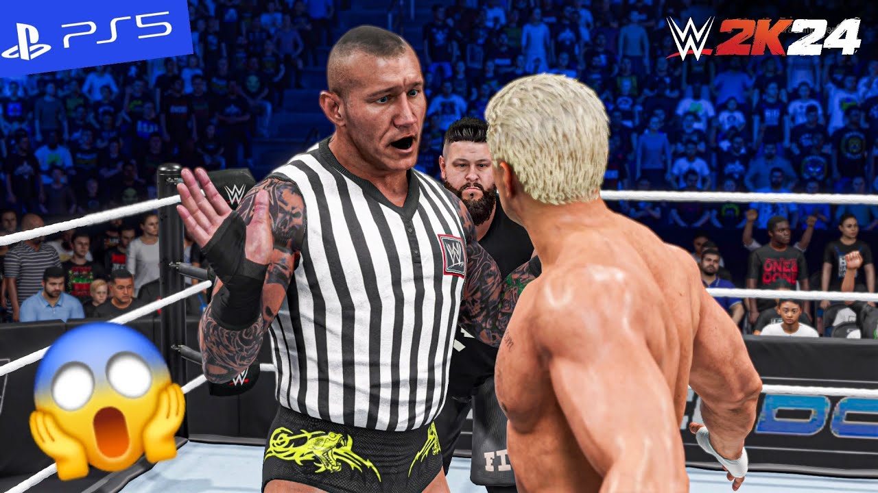WWE 2K24 - Cody Rhodes vs. Kevin Owens - Special Guest Referee Randy Orton | PS5" [4K60]