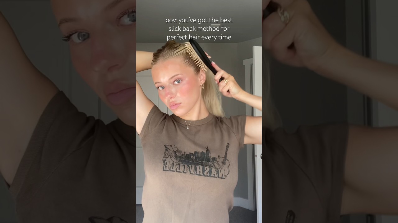 BEST SLICK BACK METHOD #slickback #bunhairstyle #hairtutorial #updohairstyles #easyhairstyle