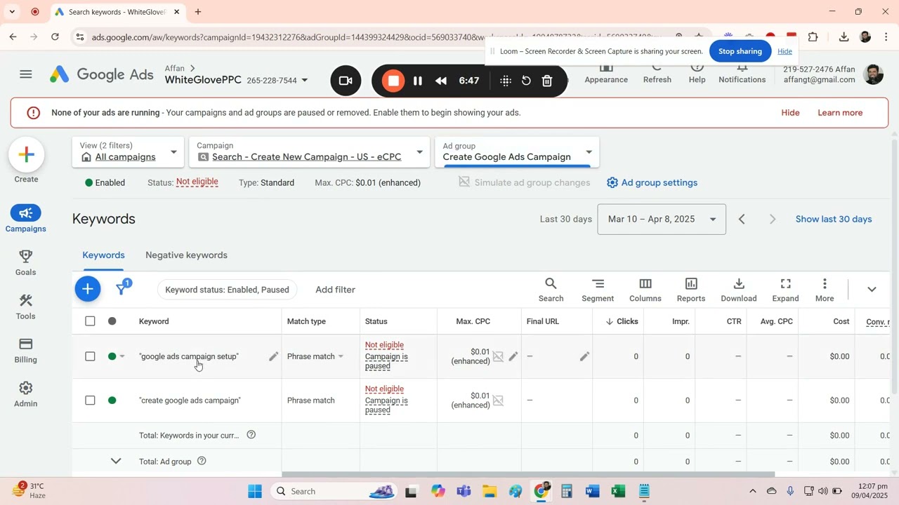 Google Ads Interface Walkthrough for Beginners