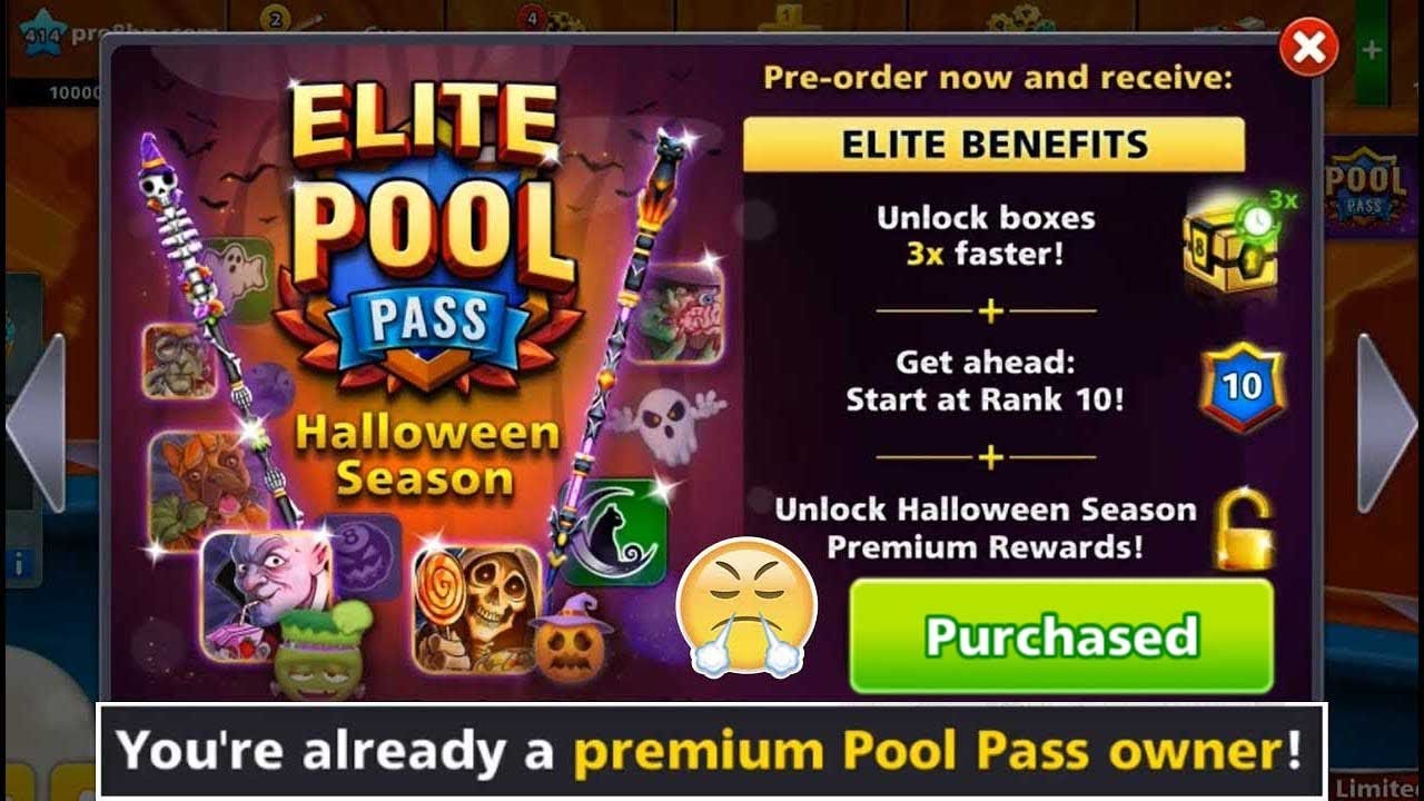 Halloween Season 🤔 Elite Pool Pass 8 ball pool