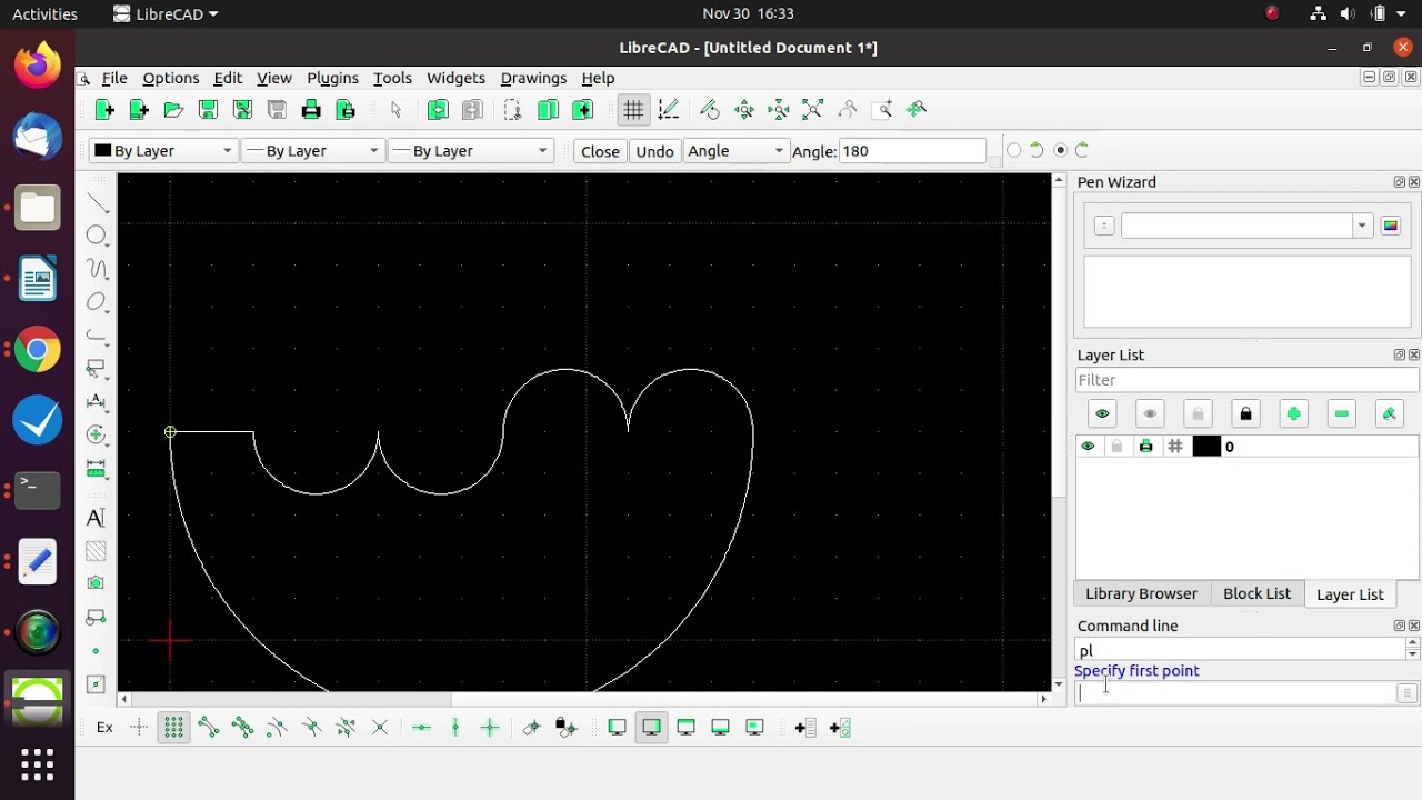 LibreCAD Issue #1134 - Polyline Command Tool