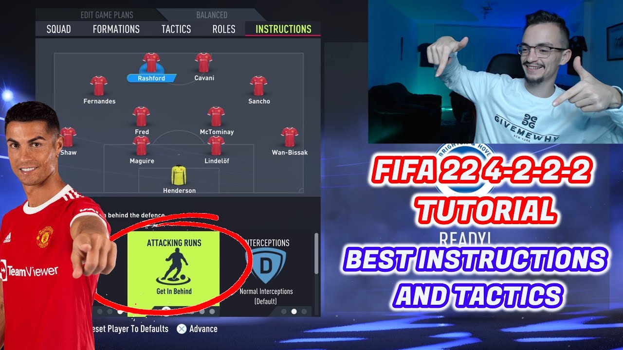 FIFA 22 THE MOST OVERPOWERED FORMATION 4-2-2-2 TUTORIAL BEST TACTICS & INSTRUCTIONS HOW TO PLAY 4222
