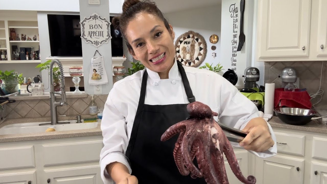 Cómo limpiar y Cocinar el Pulpo! Pasó a paso😃