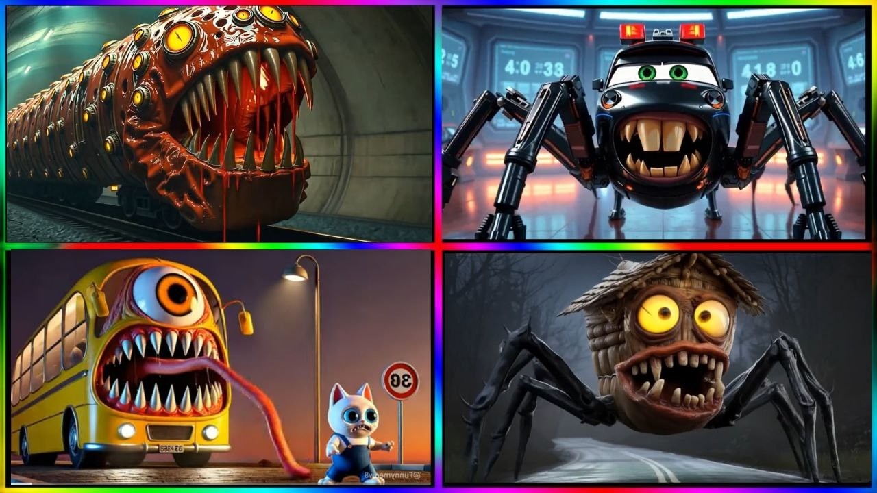 🚀🚀Thomas Train Eater 🆚Police Monster 🆚School bus Monster 🆚House Head 🎶🎶Tiles Hop