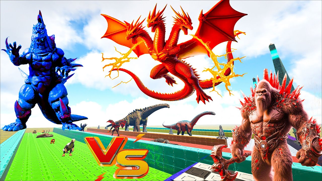 Ark Dinosaur Deathrun Vs Indoraptor Vs Spider T-rex - Ark Creature Survival Evolved