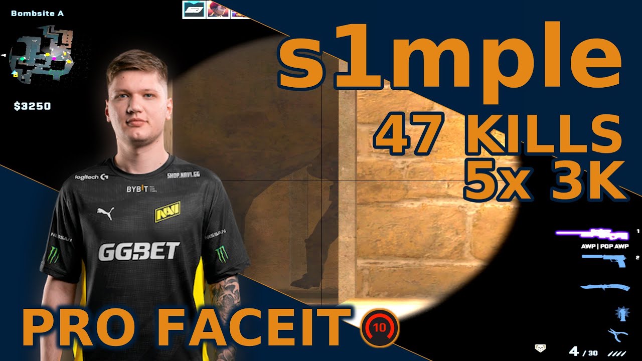 FACEIT w/ s1mple🐐 - 120 ADR on MIRAGE - 47 KILLS - CSGO PRO POV Highlights