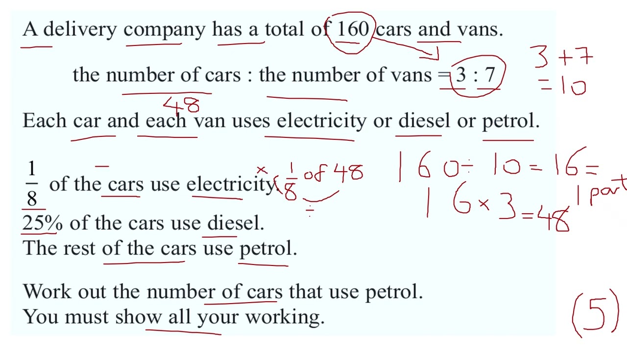 Задача Q3 Pearson Edexcel Higher Word Problem Great Ratio Problem
