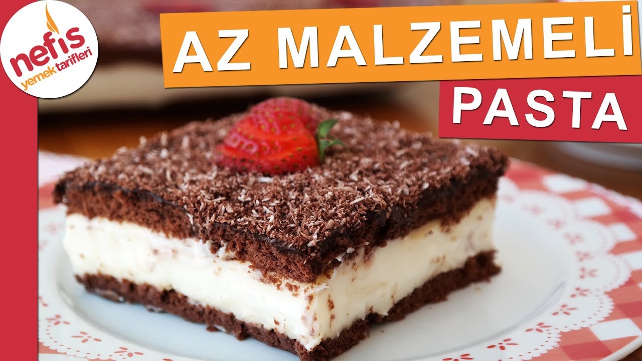 AZ MALZEMELİ EN KOLAY PASTA - &Ccedil;ikolatalı Muhallebili Pasta