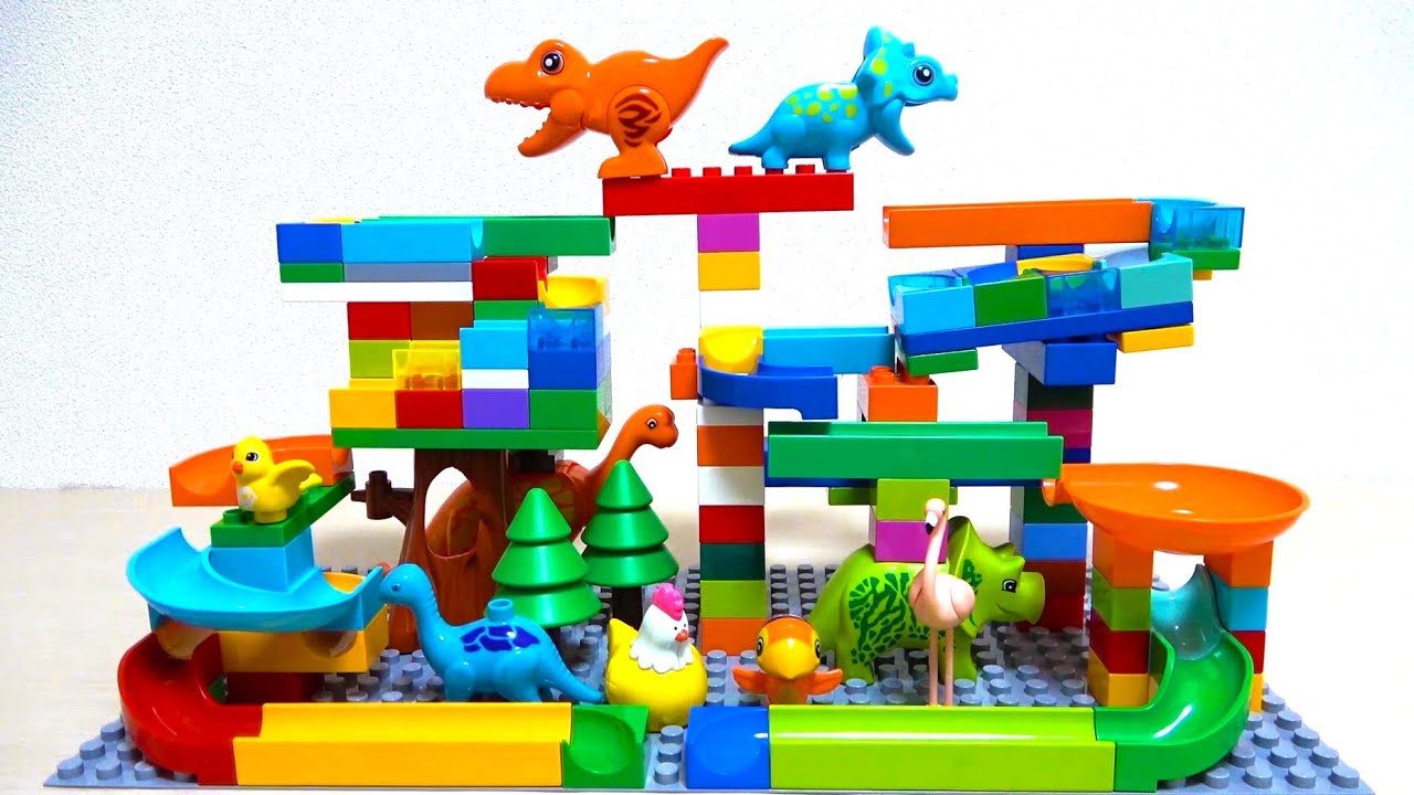 Marble run race  ☆ Summary video Colorful block marble Dinosaur！Compilation  30min long video!!