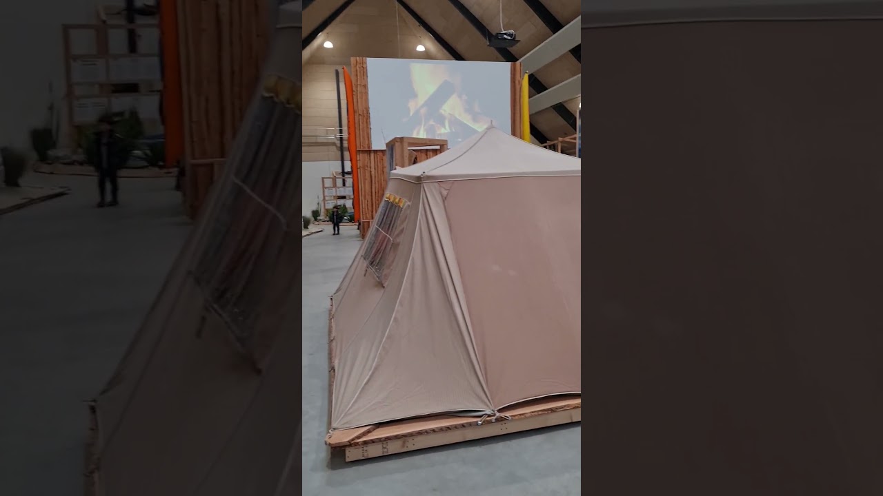 Super glamping tent from Adria. DCU Camping Museum Egeskov Castle. Egeskov Slot Danmark.