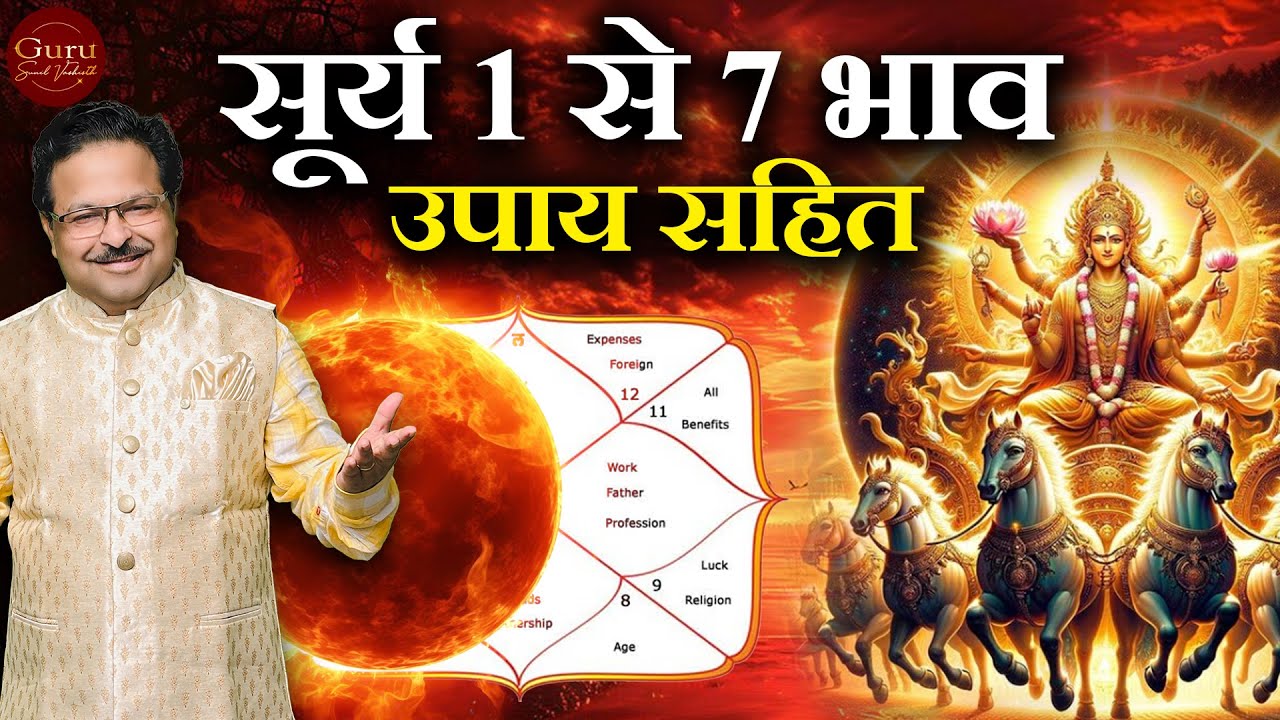 सूर्य 1 से 7 भाव  की व्याख्या उपाय सहित | सूर्य लाल किताब l सूर्य को ठीक करने के उपाय l लाल किताब