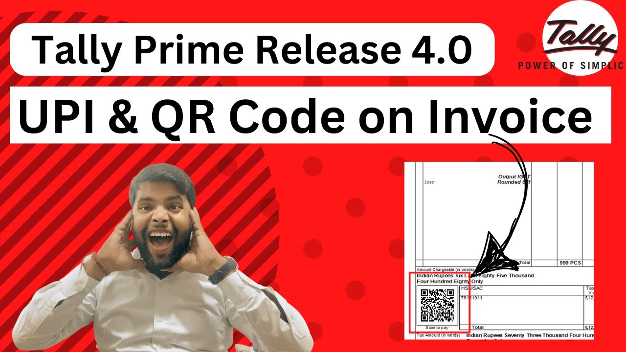 Generate UPI link and QR code in Invoice in tally prime release 4.0 | Tally prime Update