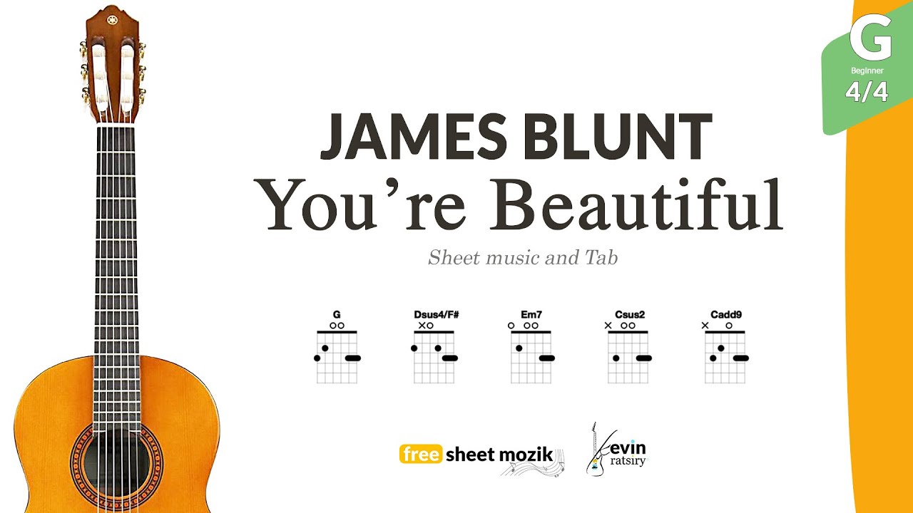 James Blunt - You're Beautiful (Acoustic Guitar TAB)