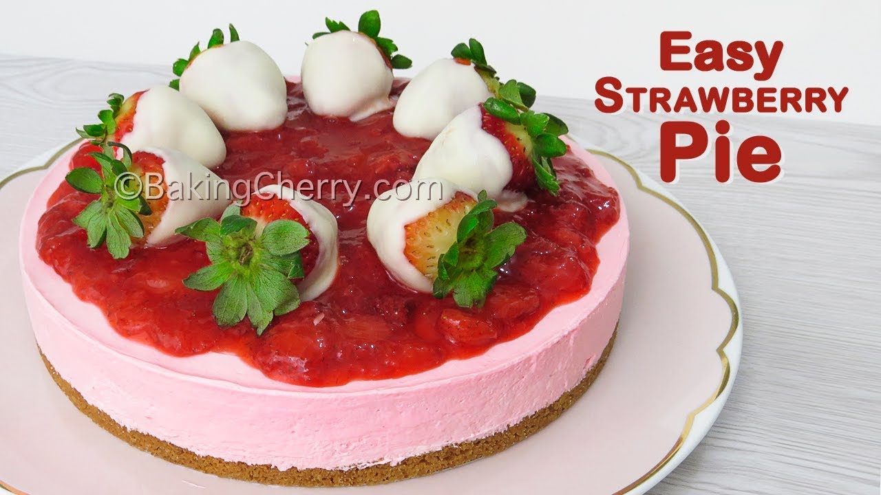 STRAWBERRY MOUSSE PIE | Easy Dessert | Made with Powdered Soft Drink Mix | Baking Cherry