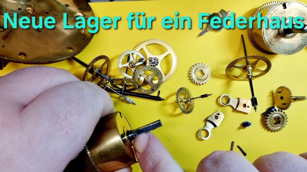 Werkstattvideo - Neue Lager für ein Federhaus - Arbeiten an einer Pendule